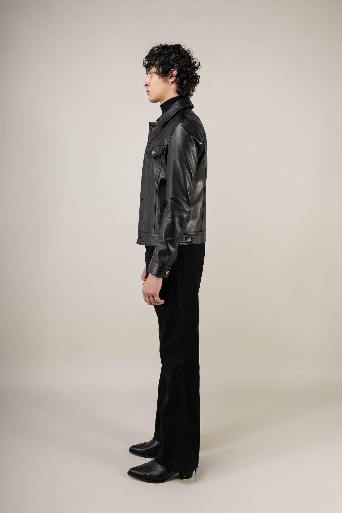 Leather Trucker Jacket Tall