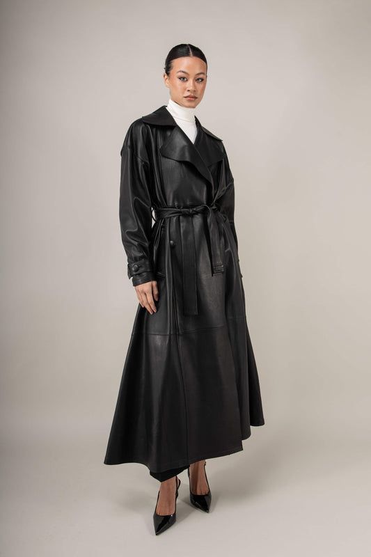 Nocturne Leather Trench Coat