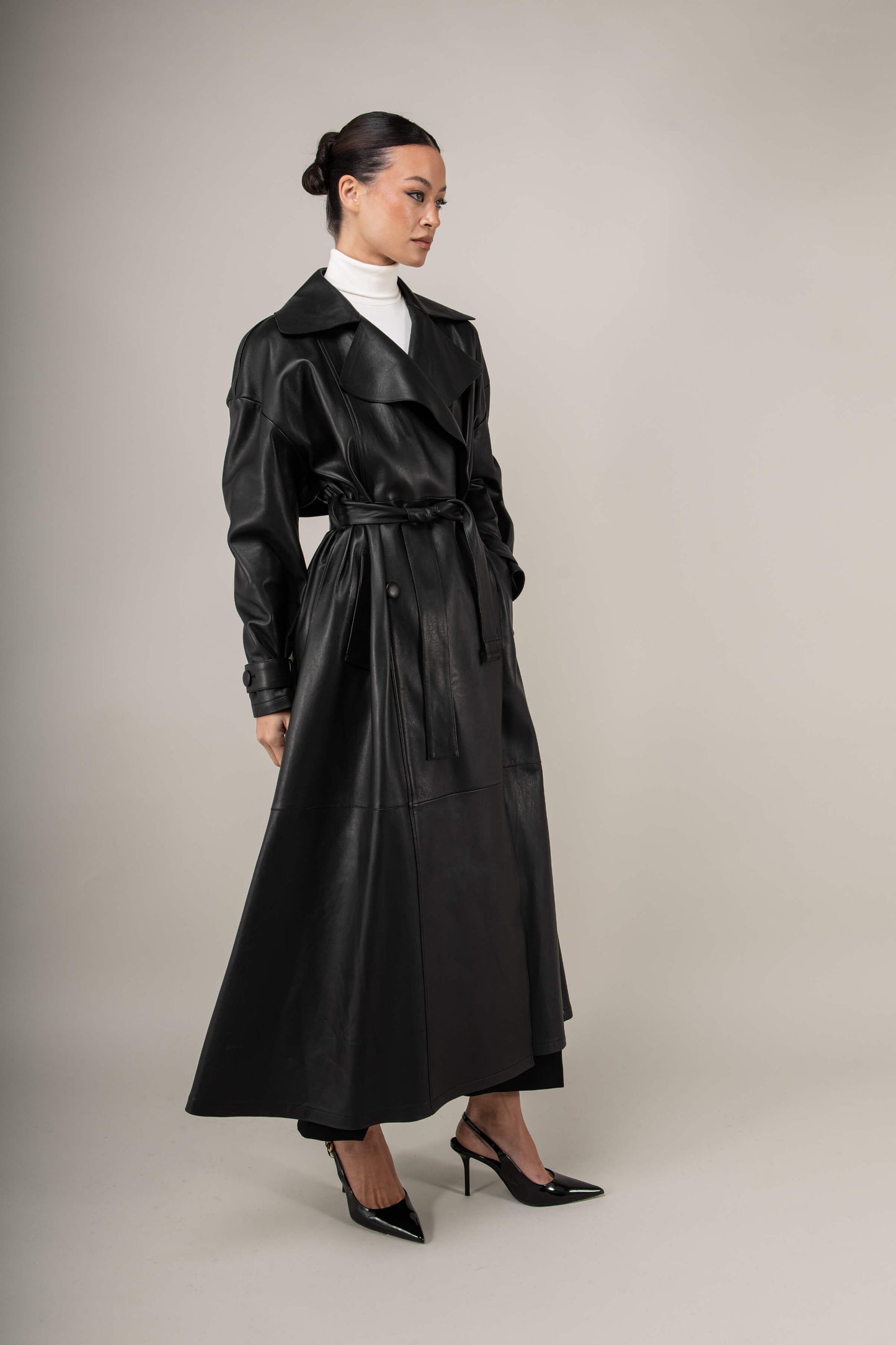 Nocturne Leather Trench Coat