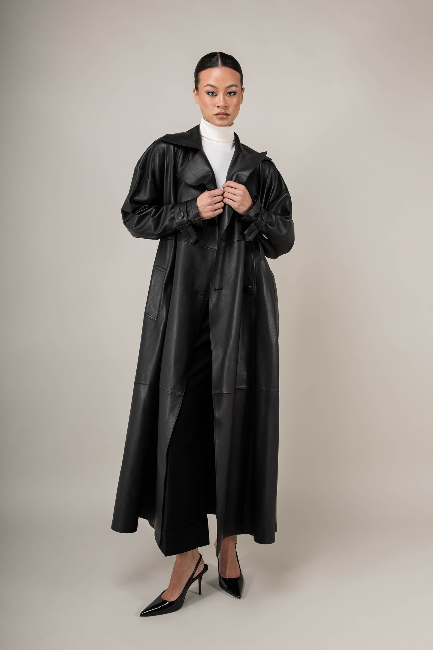 Nocturne Leather Trench Coat