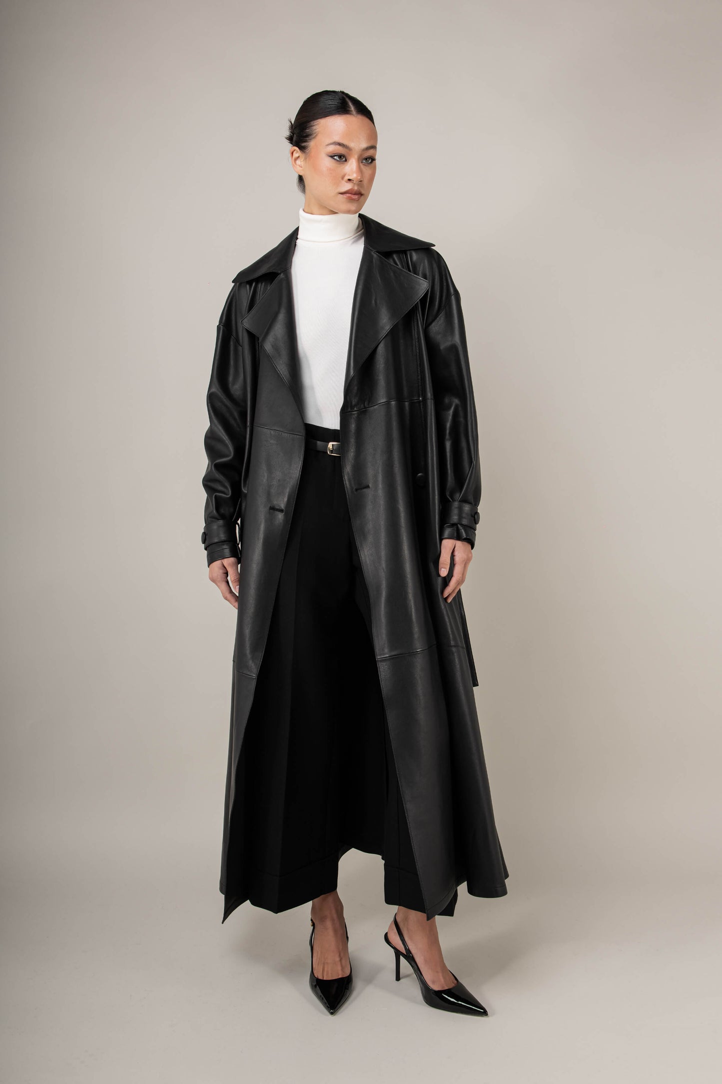 Nocturne Leather Trench Coat