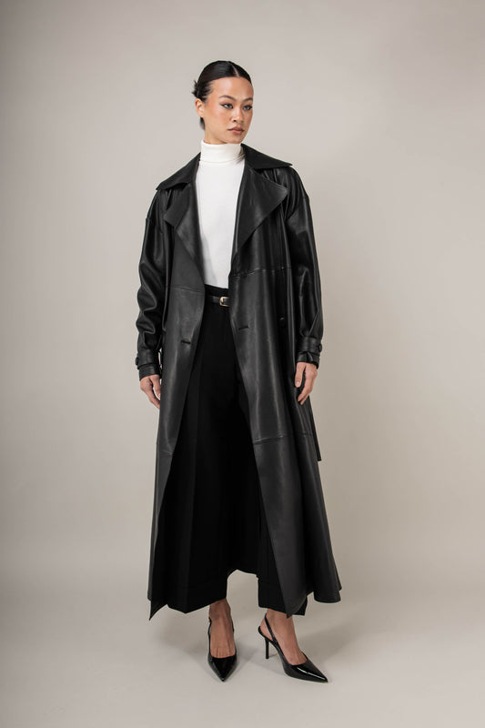 Nocturne Leather Trench Coat