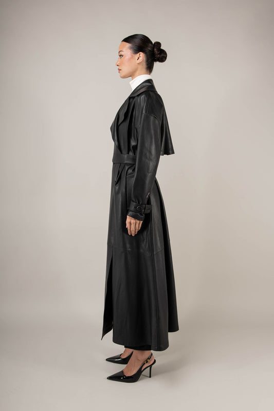 Nocturne Leather Trench Coat