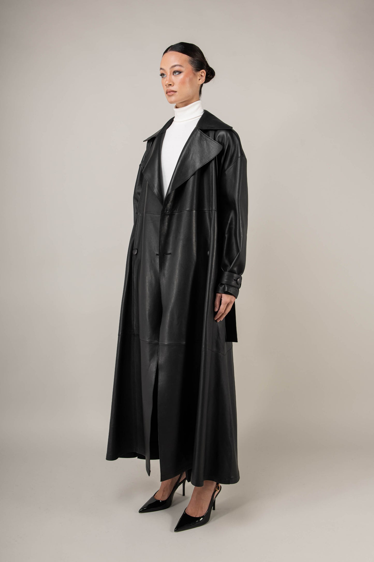 Nocturne Leather Trench Coat