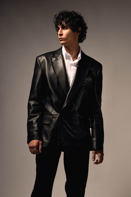 Oversized Leather Blazer (Man)