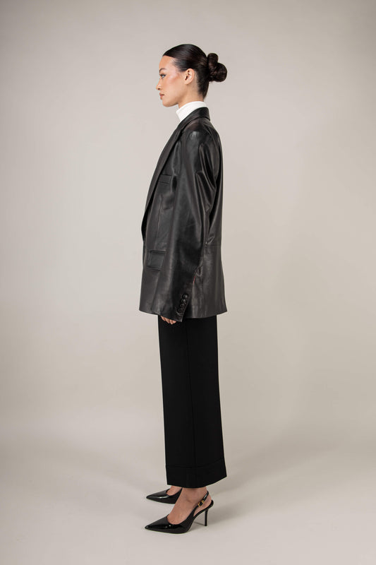 Oversized Leather Blazer (Woman)