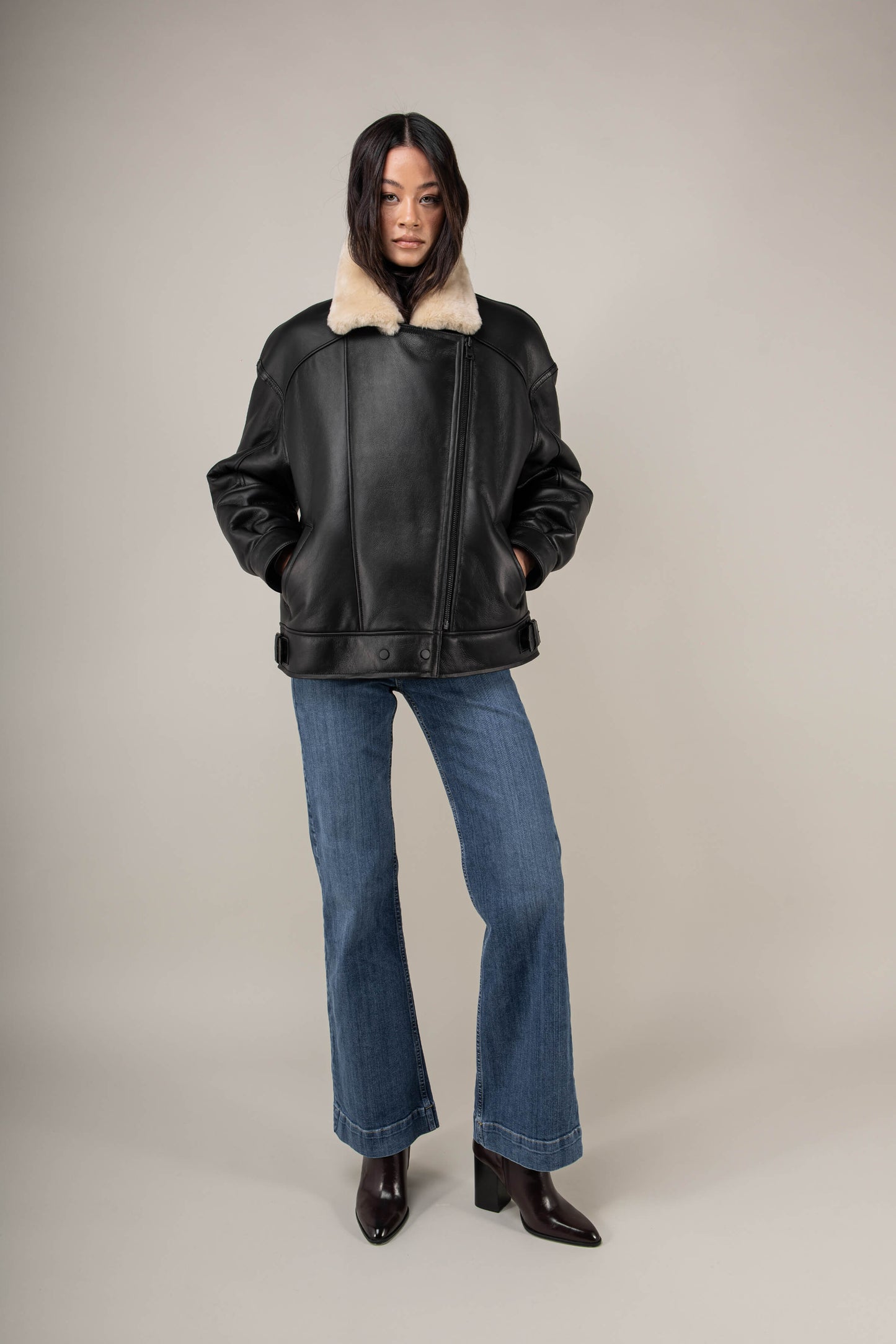 Valor Shearling Aviator Jacket (Woman)