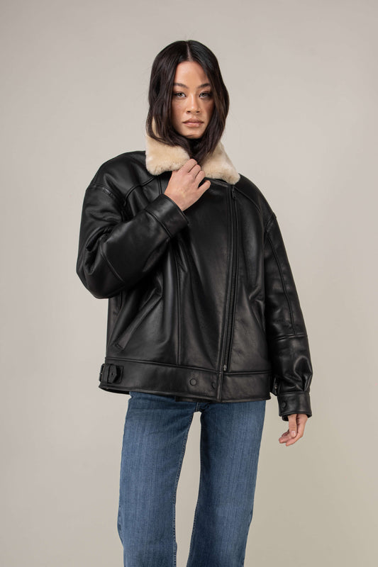 Valor Shearling Aviator Jacket (Woman)