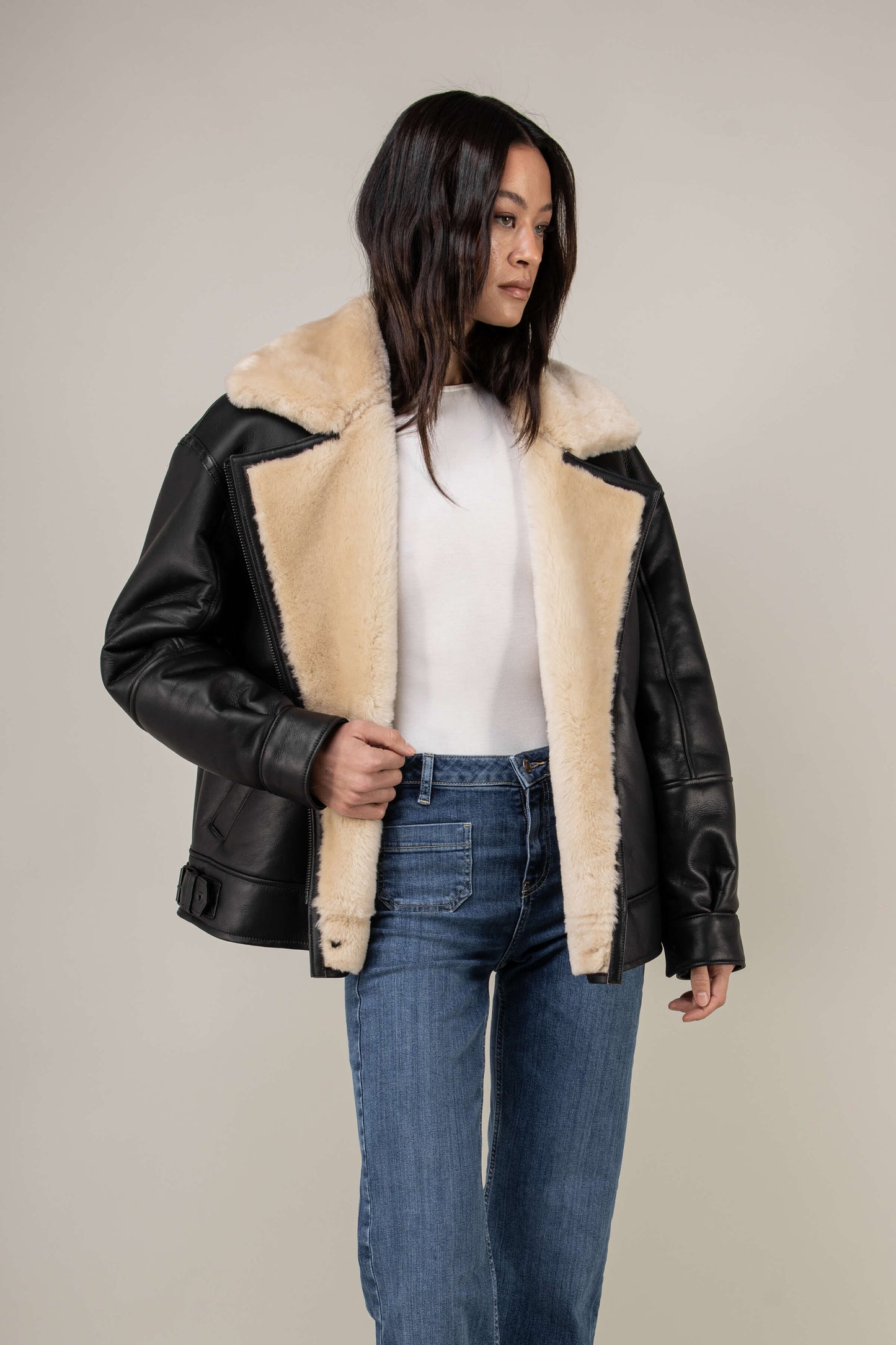 Valor Shearling Aviator Jacket (Woman)