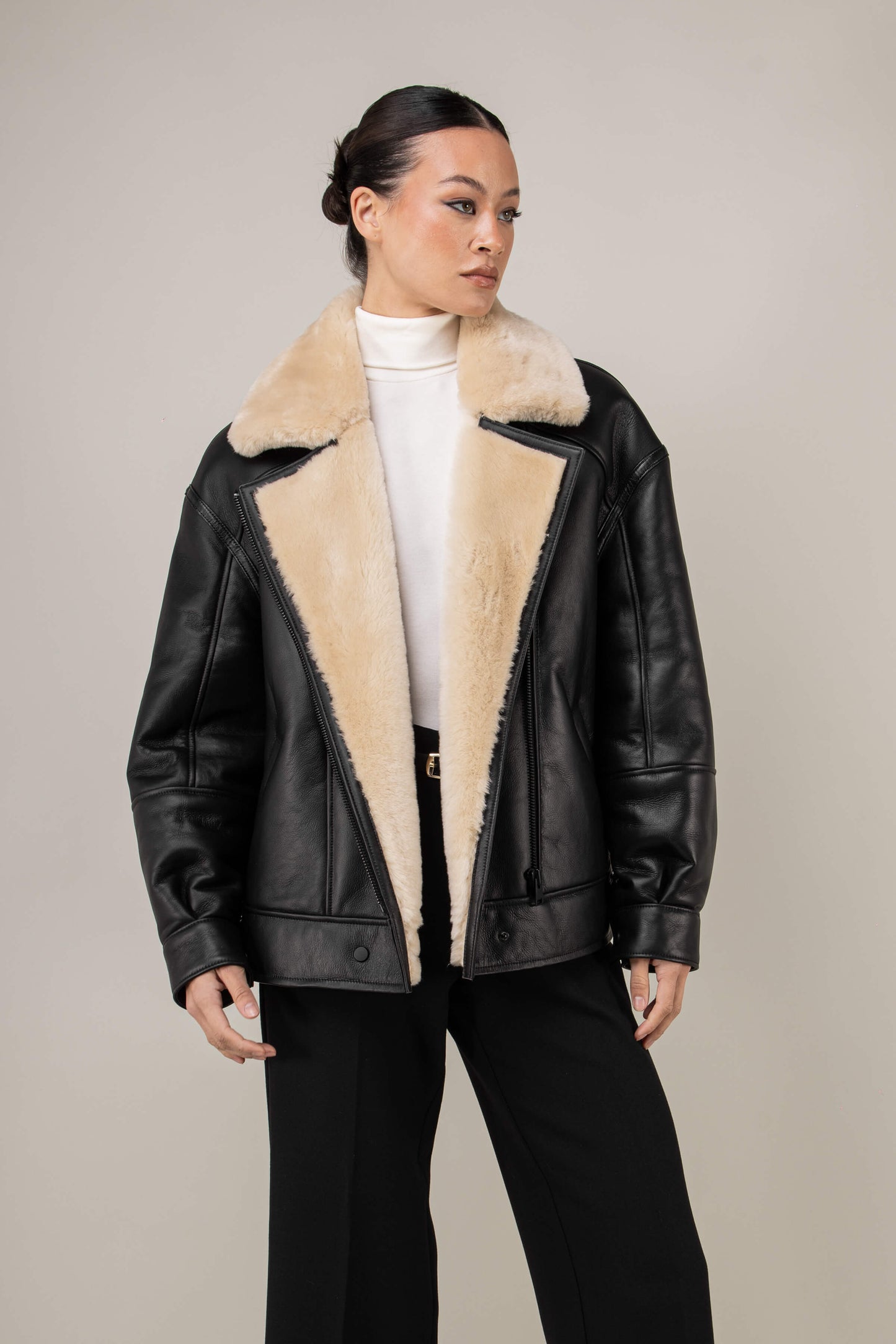 Valor Shearling Aviator Jacket (Woman)