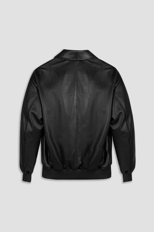 '88 BLACK LEATHER BOMBER TALL